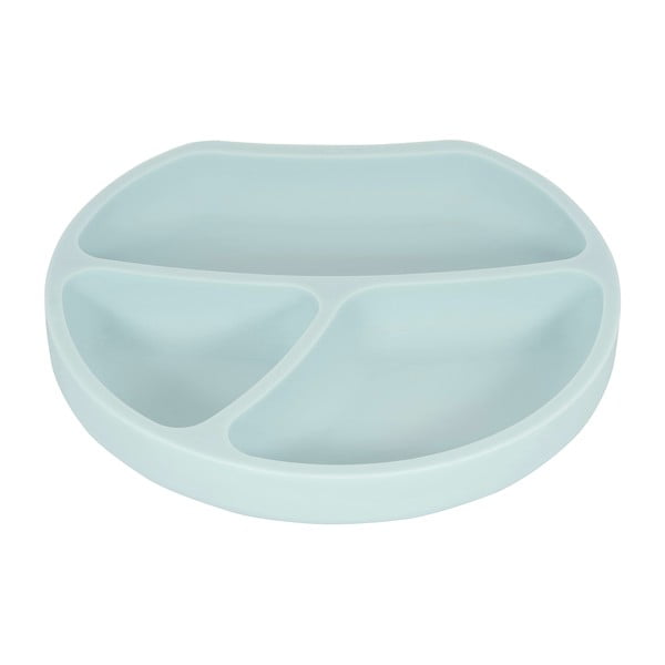 Gaiši zils silikona bērnu šķīvis 19x20,5 cm – Kindsgut-image-2