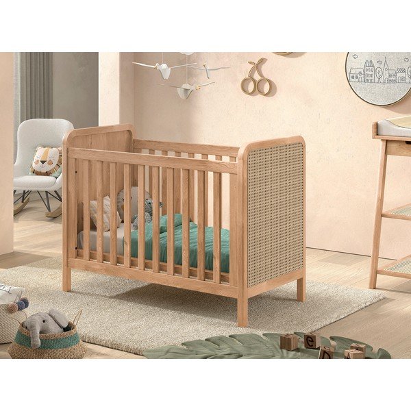 Dabīga toņa bērnu gultiņa ar regulējamu augstumu 60x120 cm Woods – Vipack-image-1