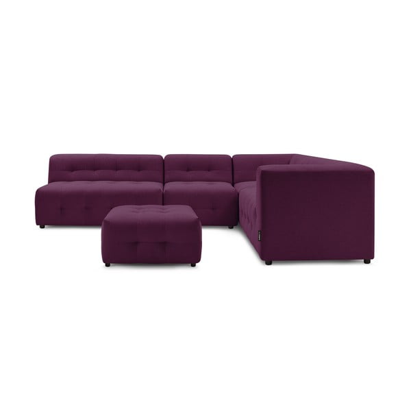 Tumši violets stūra dīvāns (labais stūris) Kleber – Bobochic Paris