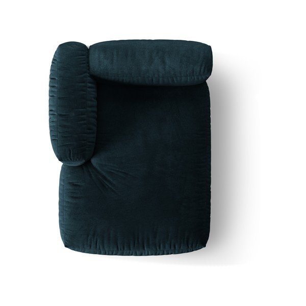 Tumši zila samta modulārā dīvāna daļa (ar kreiso stūri) Martina – Micadoni -image-3