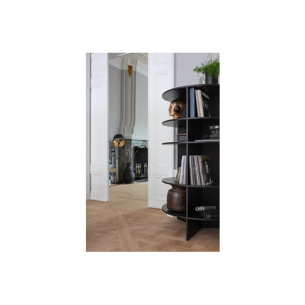 Melns oša masīvkoka grāmatplaukts 100x168 cm Trian – WOOOD-image-4