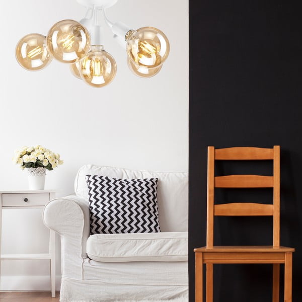 Balta griestu lampa bez abažūra Viggo – LAMKUR-image-2