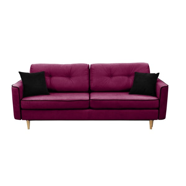 Violets trīsvietīgs izlaižams dīvāns ar gaišām kājām Mazzini Sofas Ivy