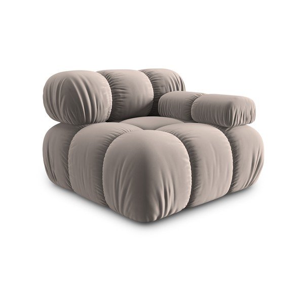 Gaiši brūna samta modulārā dīvāna daļa (ar labo stūri) Bellis – Micadoni -image-3