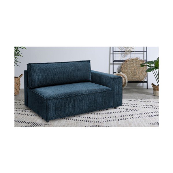 Tumši zils velveta modulārais dīvāns (ar labo stūri) Nihad modular – Bobochic Paris-image-1