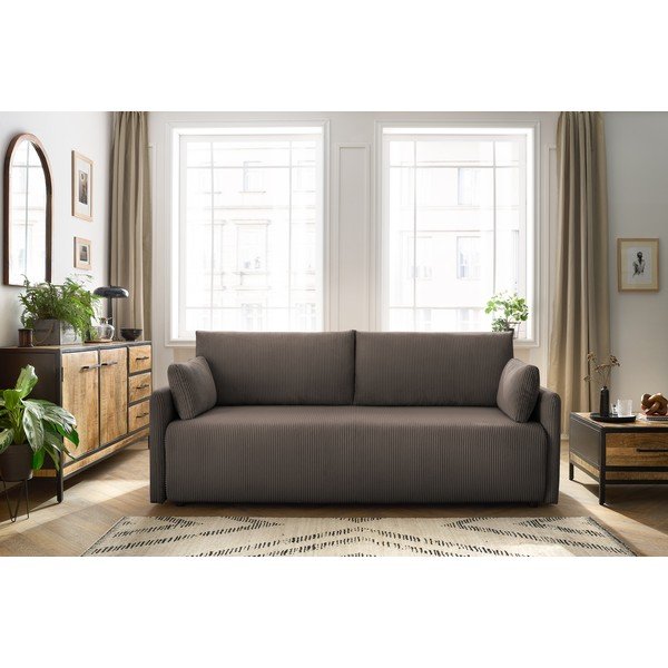 Brūns velveta salokāms dīvāns 211 cm Marcel – Bobochic Paris-image-1