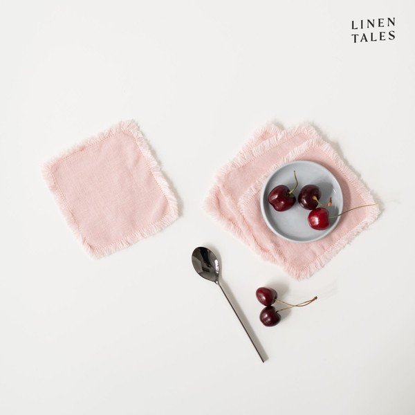 Gaiši rozā auduma paliktņi (4 gab.) – Linen Tales-image-1