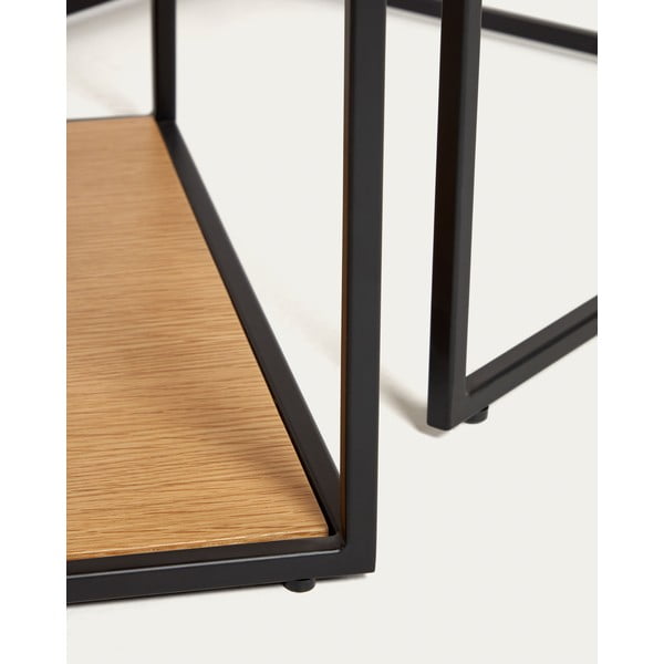 Dabīga toņa apaļi žurnālgaldiņiar ozolkoka imitācijas galda virsmu (2 gab.) 50x100 cm Yoana – Kave Home-image-2