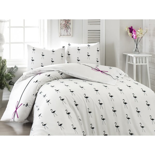 Gultas veļa ar gultas pārklāju divguļamai gultai Flamingo, 200 x 220 cm