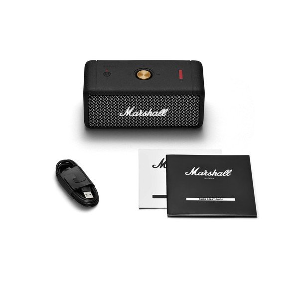Melns Marshall Emberton pārnēsājamais Bluetooth skaļrunis-image-3