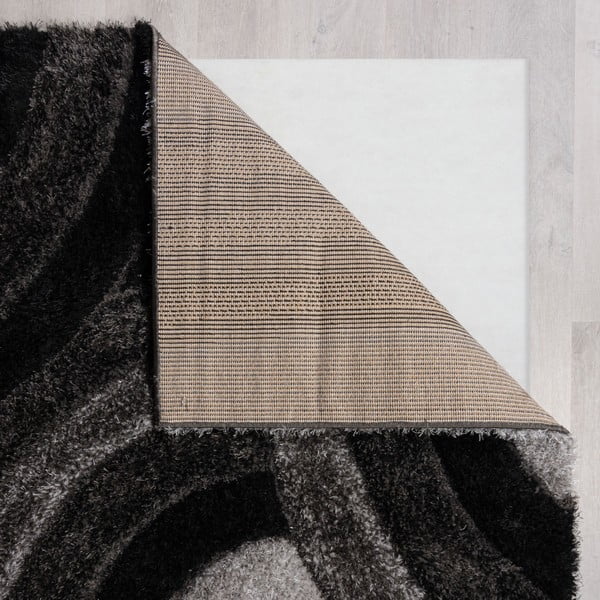 Melns/pelēks ar rokām darināts paklājs no pārstrādātas šķiedras 160x230 cm Velvet – Flair Rugs-image-2