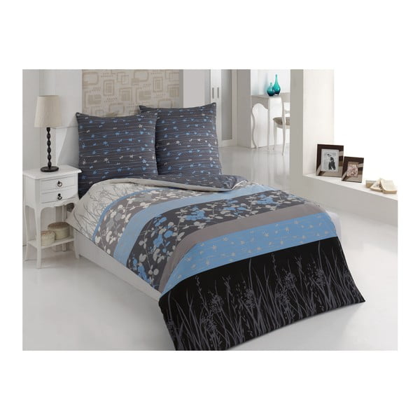 Gultas veļa ar spilvenu Elvira Blue, vienguļamā gulta, 135x200 cm