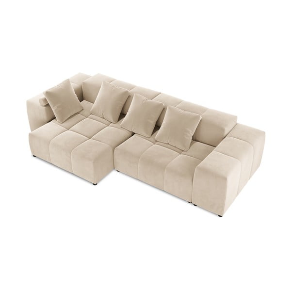 Bēšs samta stūra dīvāns (maināms stūris) Rome Velvet – Cosmopolitan Design -image-3