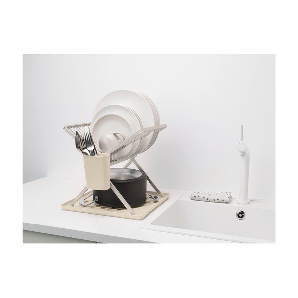 Bēšs metāla divu līmeņu trauku žāvētājs 37x33 cm – Brabantia-image-1