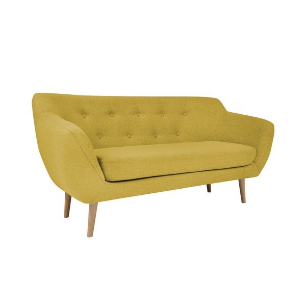 Dzeltens divvietīgs dīvāns ar gaišām kājām Mazzini Sofas Sicile-image-3