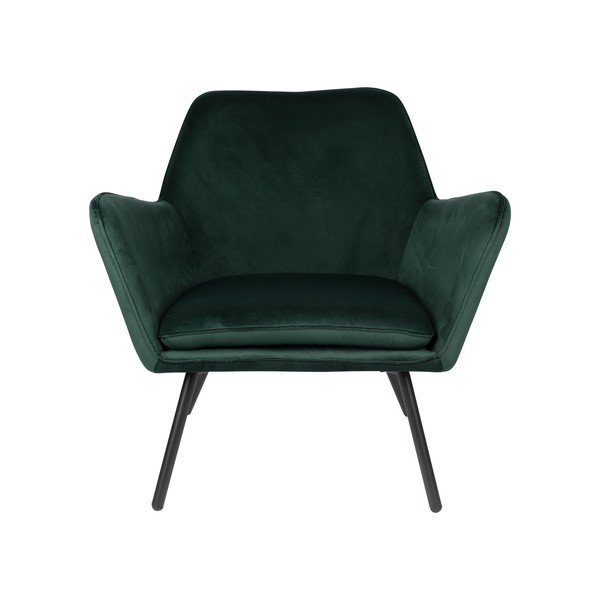 Tumši zaļš samta krēsls White Label Bon-image-2