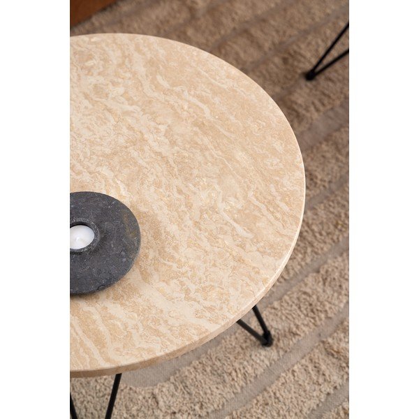 Apaļš sānu galdiņš ar marmora imitācijas galda virsmu ø 55 cm Prunus – Actona-image-2