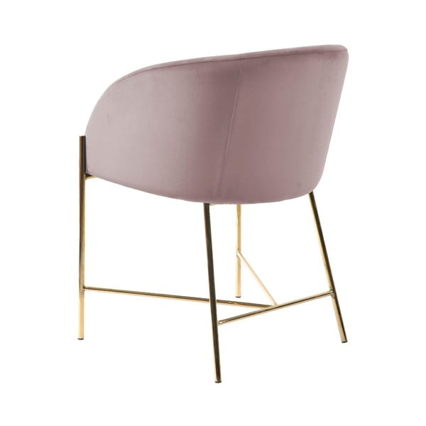 Pasteļrozā krēsls ar zelta krāsas kājām Interstil Nelson-image-3