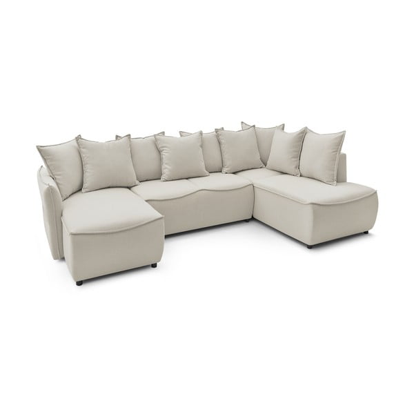 Krēmkrāsas salokāms stūra dīvāns (ar labo stūri) Leon – Bobochic Paris-image-4