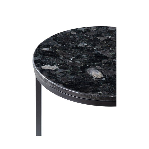 Melns granīta galds ar melnu pamatni RGE Crystal, ⌀ 50 cm-image-3