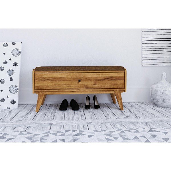 Ozolkoka sols ar glabāšanas vietu un oranžu sēdekli Retro – The Beds-image-3