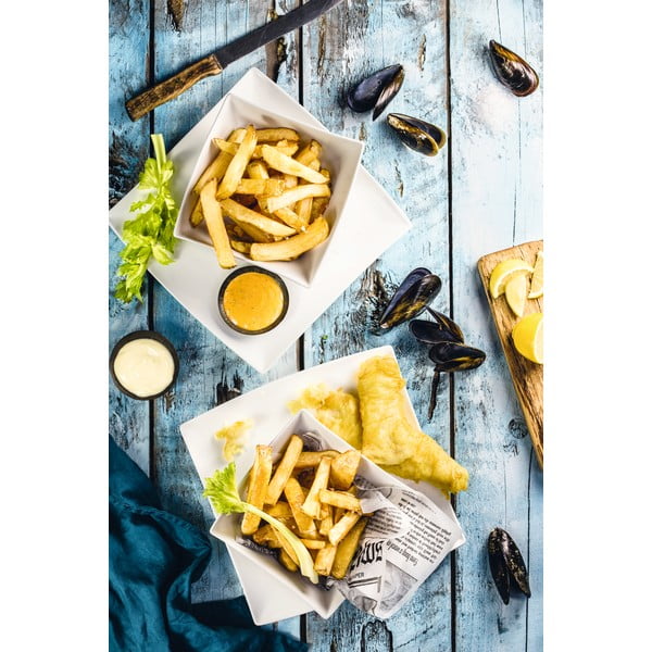 Balta porcelāna dziļais šķīvis Maxwell & Williams East Meets West, 21,5 x 21,5 cm-image-3