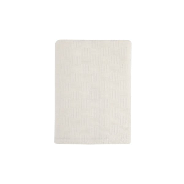 Kokvilnas viegls gultas pārklājs Pique Cream, 200 x 240 cm-image-3