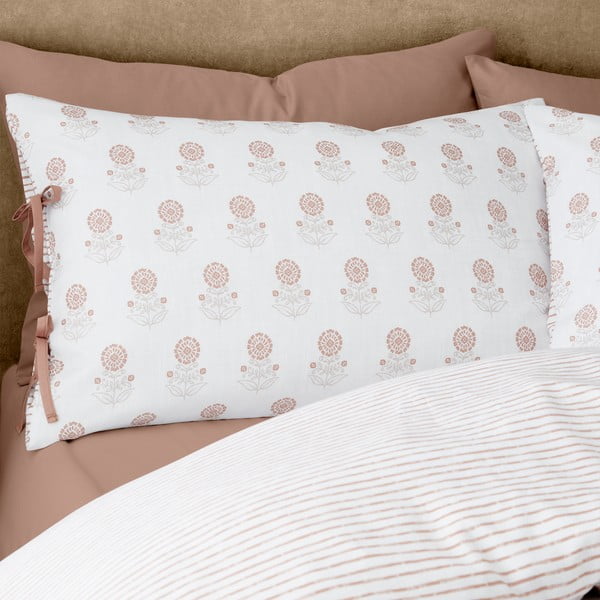 Balta divguļamā gultas veļa 200x200 cm Woodblock Floral – Pineapple Elephant-image-3