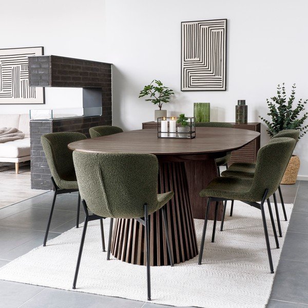 Apaļš izvelkams ēdamgalds ar ozolkoka imitācijas galda virsmu ø 120 cm Osaka – House Nordic-image-1