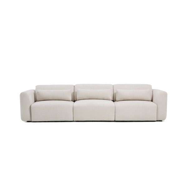 Bēšs regulējams/salokāms dīvāns no šenila auduma ar zvilni 335 cm Lares – Kave Home