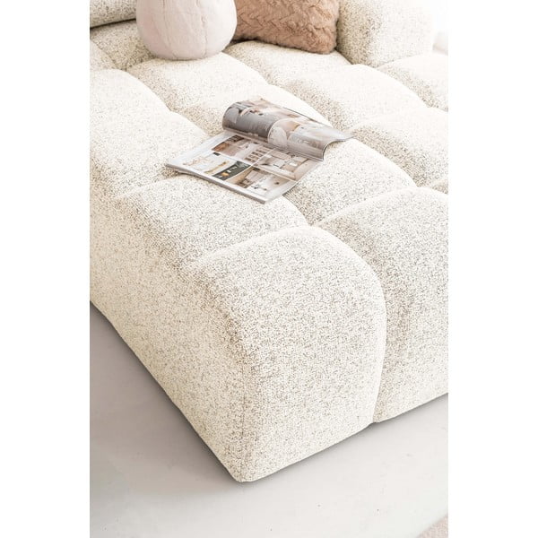 Krēmkrāsas salokāms modulārais stūra dīvāns ar uzglabāšanas vietu (ar labo stūri) Lulu – Miuform-image-3