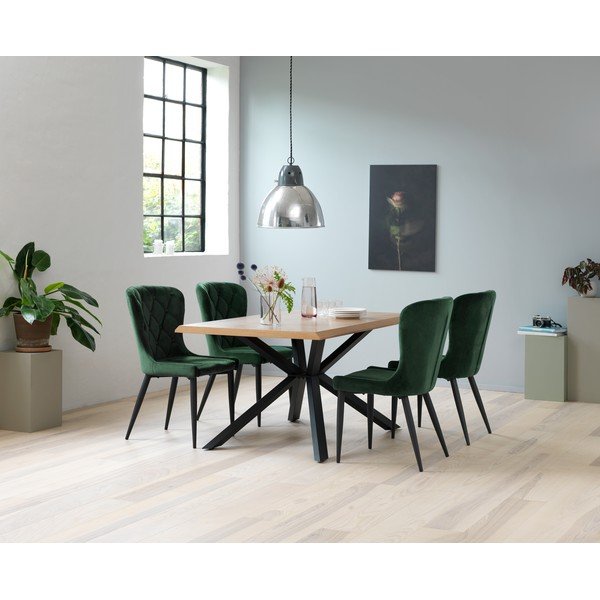 Zaļš samta pusdienu krēsls Granby – Unique Furniture-image-1