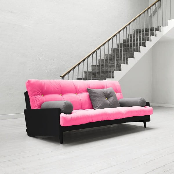 Dīvāns gulta Karup India Black/Magenta/Amarillo