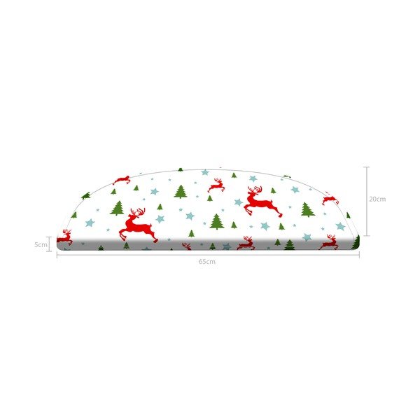 Sarkanbalti kāpņu paklāji (16 gab.) 65x20 cm Christmas Deer and Tree – Vitaus-image-4