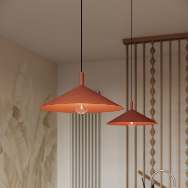 Ķieģeļu sarkana tērauda piekaramā lampa ø 40 cm Zylo – Sollux-image-2