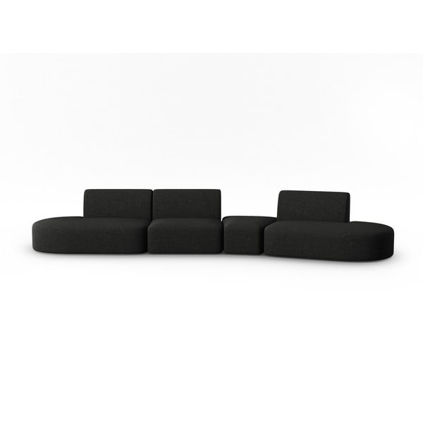 Melns dīvāns 412 cm Shane – Micadoni Home
