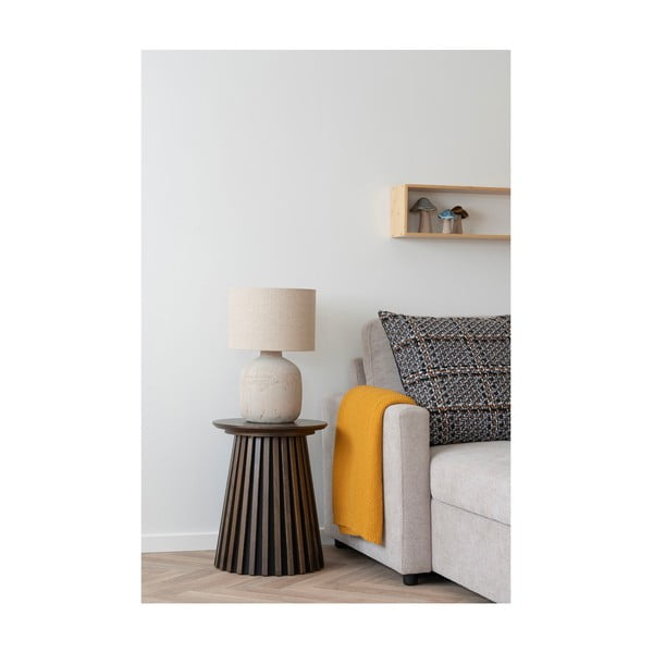 Dzeltens adīts pleds no pārstrādātas kokvilnas 130x170 cm Santos – House Nordic-image-1