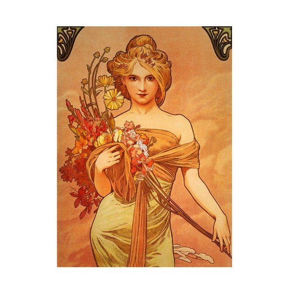 Glezna "Pušķis", Alfonss Mucha, 60x80 cm