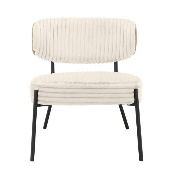 Krēmkrāsas velveta atpūtas krēsls ar kāju balstu Jerry – Støraa-image-3