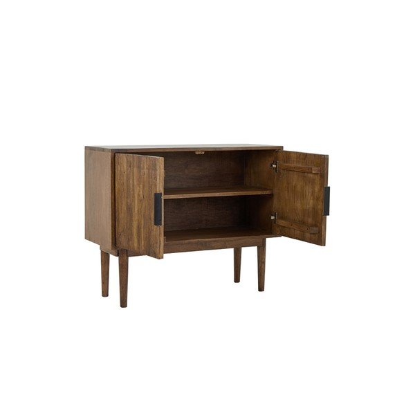 Tumši brūna masīvkoka zema kumode 100x80 cm Bitika – Light & Living-image-4