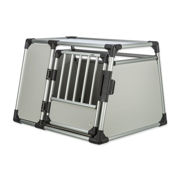 Sudraba krāsas mājdzīvnieku pārvadāšanas būris 65x93 cm Trixie L – Plaček Pet Products