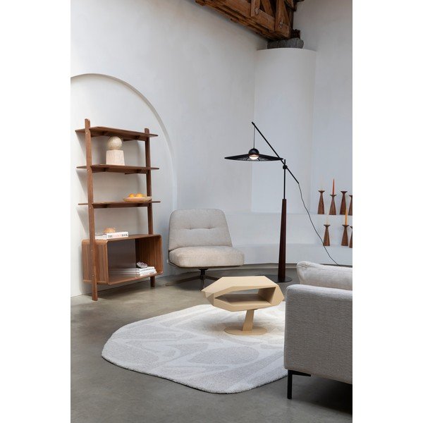 Brūns oša masīvkoka grāmatplaukts ar bīdāmām durvīm 90x180x35 cm Rise – Zuiver-image-3