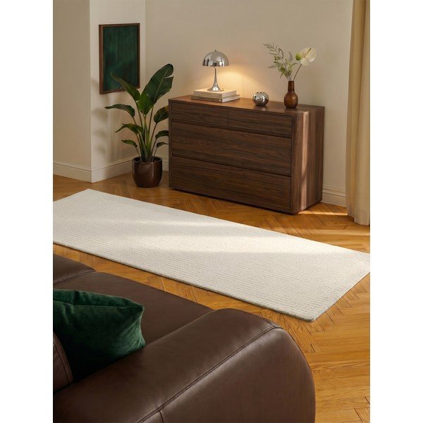 Krēmkrāsas vilnas celiņa paklājs 80x250 cm Eloise – Hanse Home-image-1