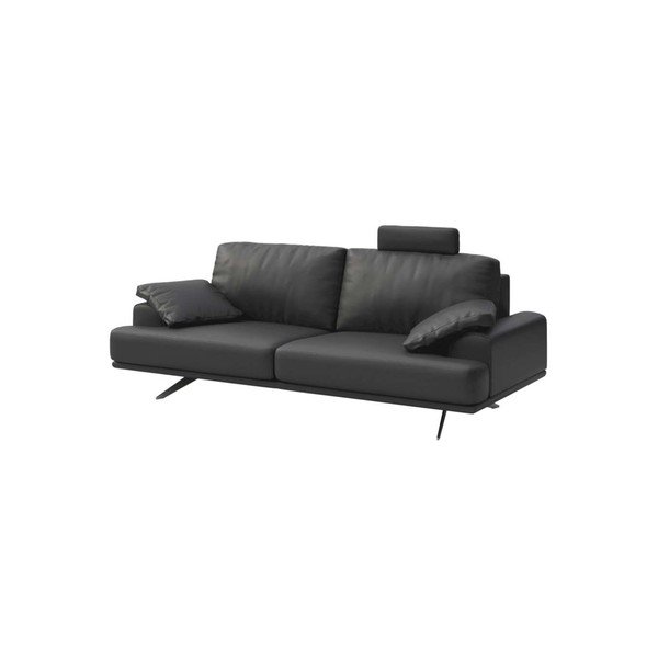 Tumši pelēks ādas dīvāns 220 cm Prado – MESONICA-image-2