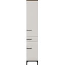 Gaiši pelēks, augsts vannas istabas skapītis ar valrieksta koka imitāciju 34x190 cm Yonkers – Germania