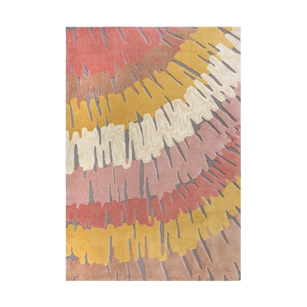Rozā un dzeltens paklājs Flair Rugs Woodgrain, 160 x 230 cm