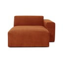 Oranžs velveta dīvāna stūra modulis Scandic Sting, labais stūris
