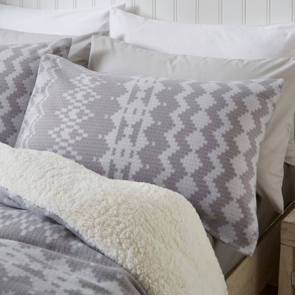 Pelēka vilnas gultasveļa 200x200 cm Alpine – Catherine Lansfield-image-2