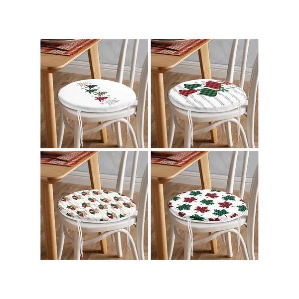Sēdekļa spilveni ar Ziemassvētku motīvu (4 gab.) ø 40 cm Tartan – Mila Home-image-4
