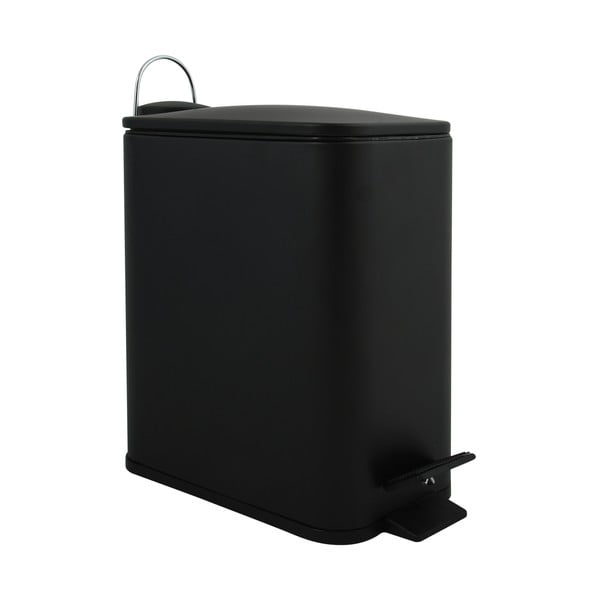 Matēti melna tērauda atkritumu tvertne ar pedāli 5 l   Erik – Spirella
